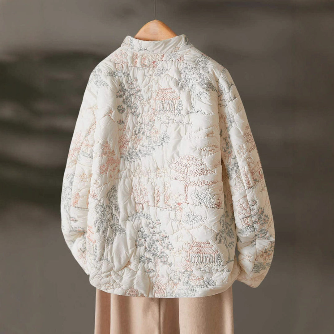 Veste matelassée légère pour femmes avec broderies élégantes Chic & Stil