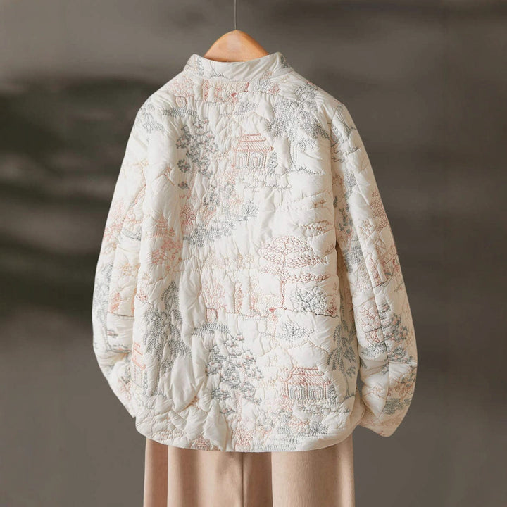 Veste matelassée légère pour femmes avec broderies élégantes Chic & Stil