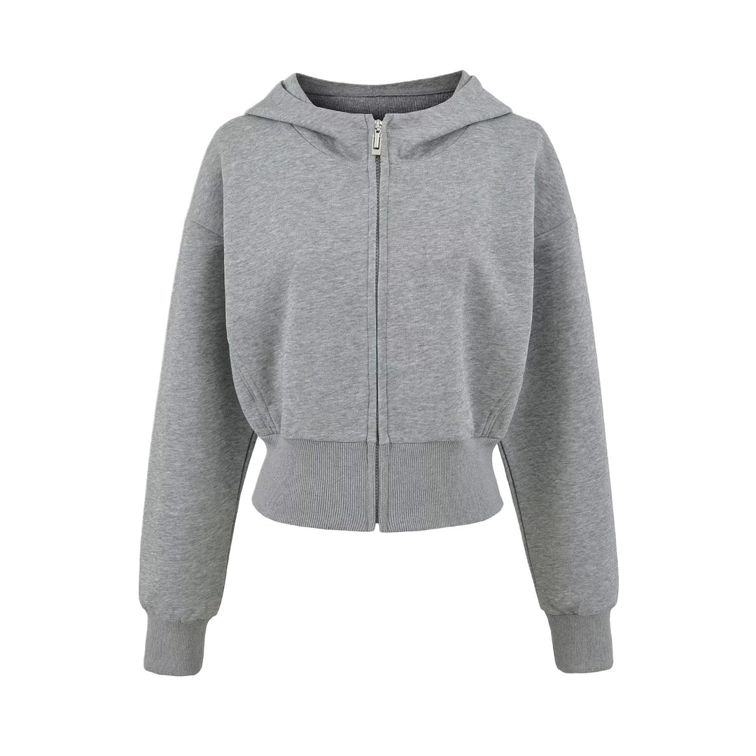 Sporty women's hoodie jacket with a relaxed fit and practical zippered pockets Lune London