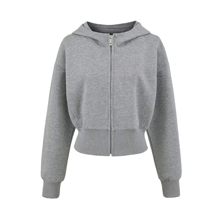 Sporty women's hoodie jacket with a relaxed fit and practical zippered pockets Lune London