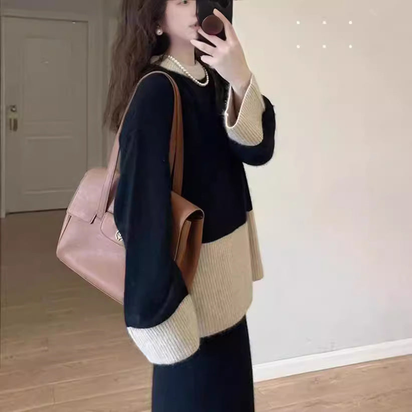 Cozy knitted sweater for women with a high collar and fine ribbed structure Lune London