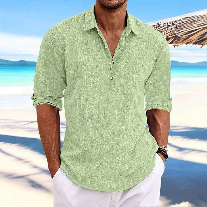 Light linen shirt for men with three-quarter sleeves Chic und Stil