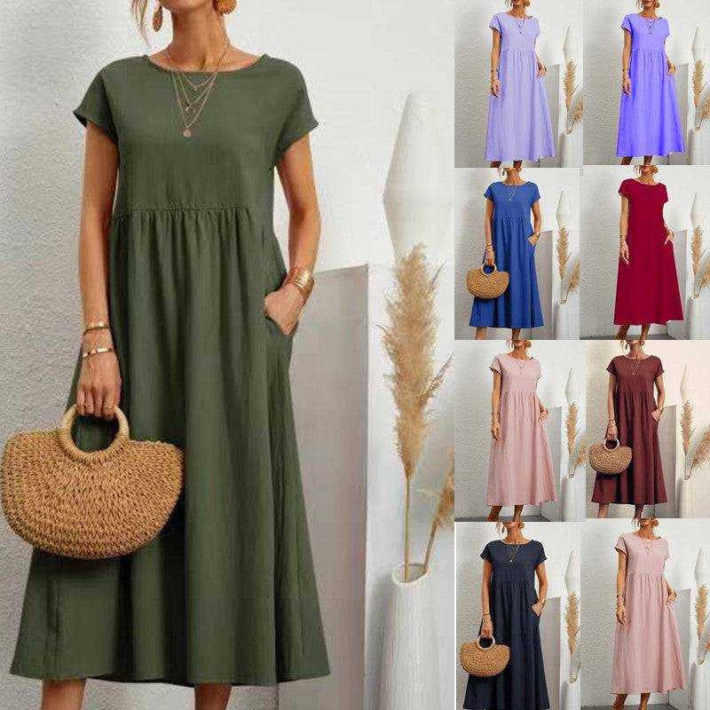Women’s Midi Dress with Casual Cut and Side Pockets Lune London