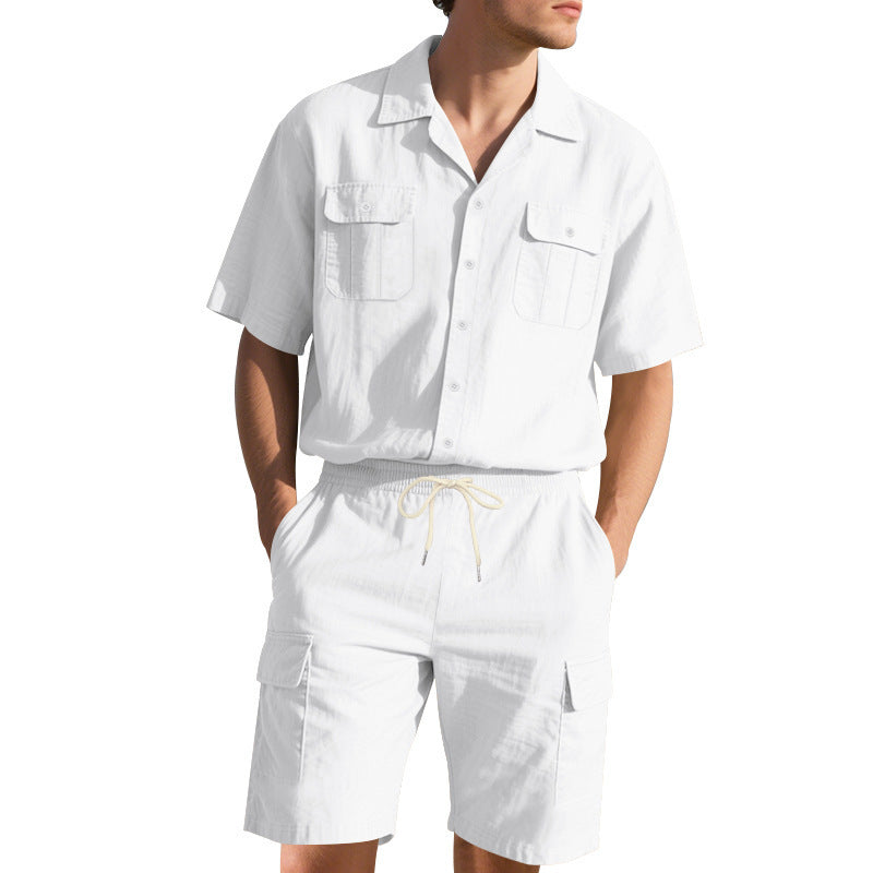 Tenue de loisirs pour hommes avec chemise décontractée et shorts cargo pratiques Lune London