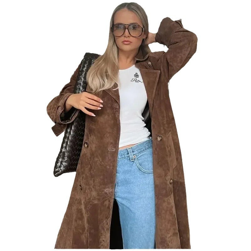 Manteau trench en daim élégant et intemporel pour femmes Chic & Stil