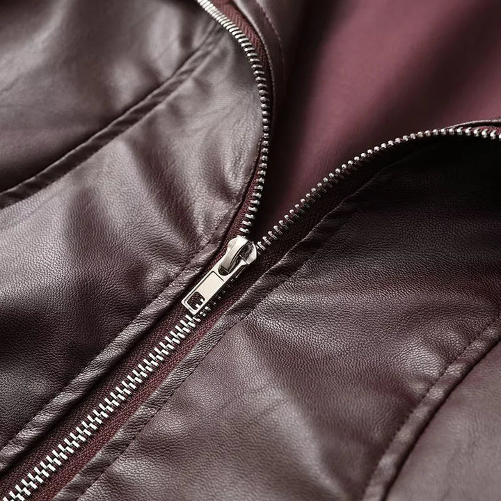 Faux leather jacket for women with a loose fit and casual details Lune London