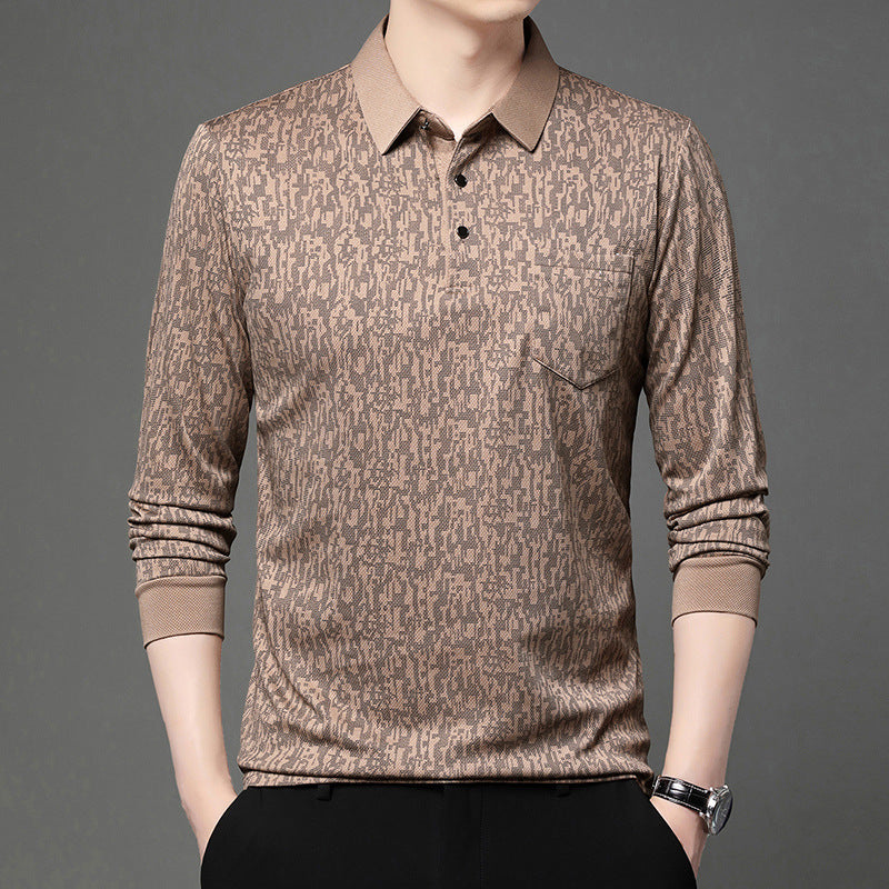 Polo shirt for men with graphic pattern and breathable functional material Lune London