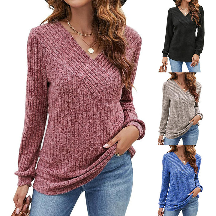 V-neck textured sweater for women Lune London
