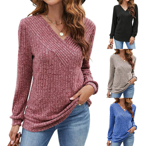 V-neck textured sweater for women Lune London