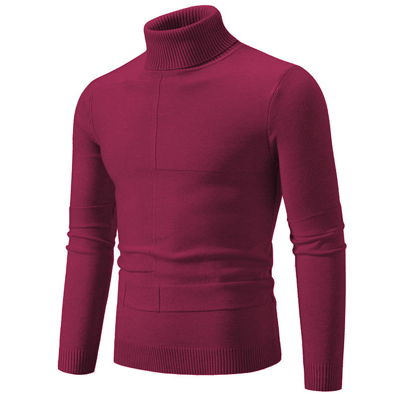 Elegant turtleneck sweater for men with a modern cable pattern Lune London