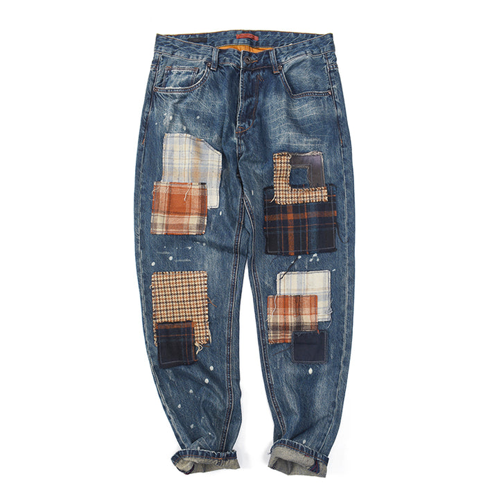 Women’s jeans with creative patchwork design and casual fit Lune London