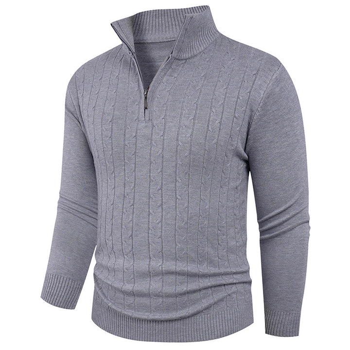 Men's Structured Sweater with ZIP Collar Lune London