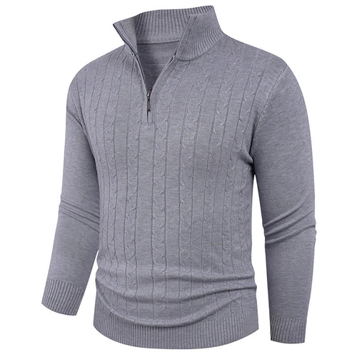 Men's Structured Sweater with ZIP Collar Lune London