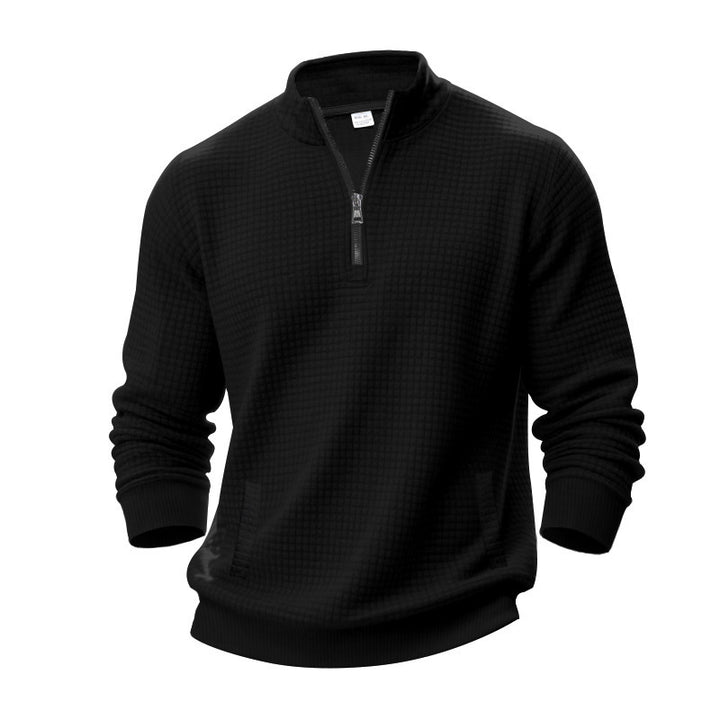 Sporty sweater for men with half-zip and practical pocket design Lune London