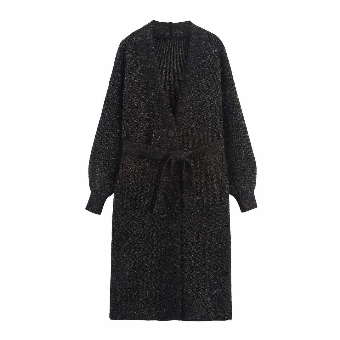 Elegant women's cardigan with belt at the waist Lune London