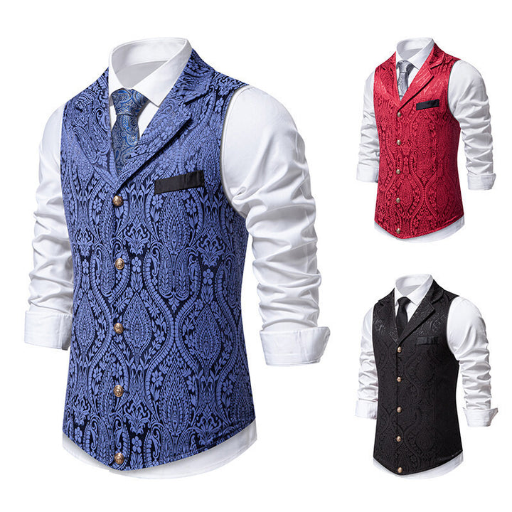 Elegant men's vest with intricate pattern and high-quality fabric Lune London