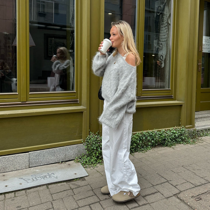 Women's Soft Mohair Blend Sweater with Oversized Sleeves Lune London