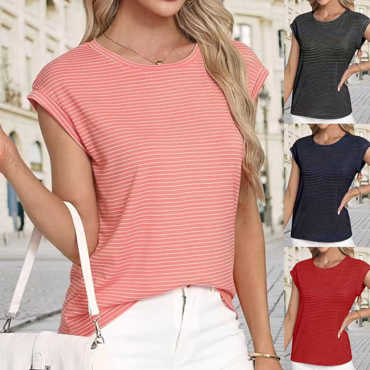 Casual striped women's top with drop shoulders Lune London
