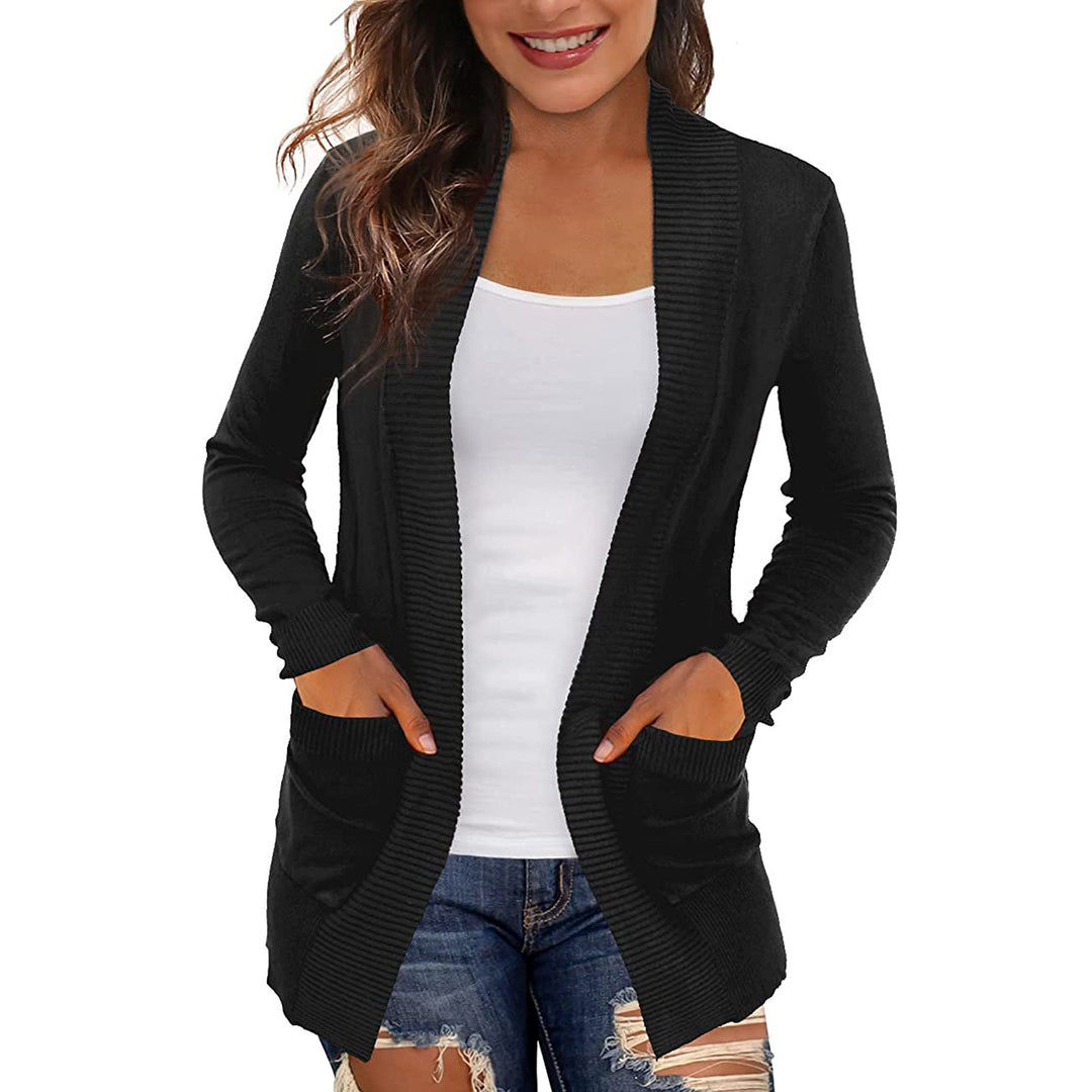 Knitted jacket for women with open sides and practical pockets Lune London