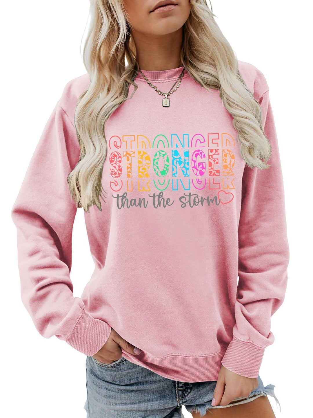 Sweat-shirt pour femmes avec lettrage motivant et coupe décontractée Chic & Stil