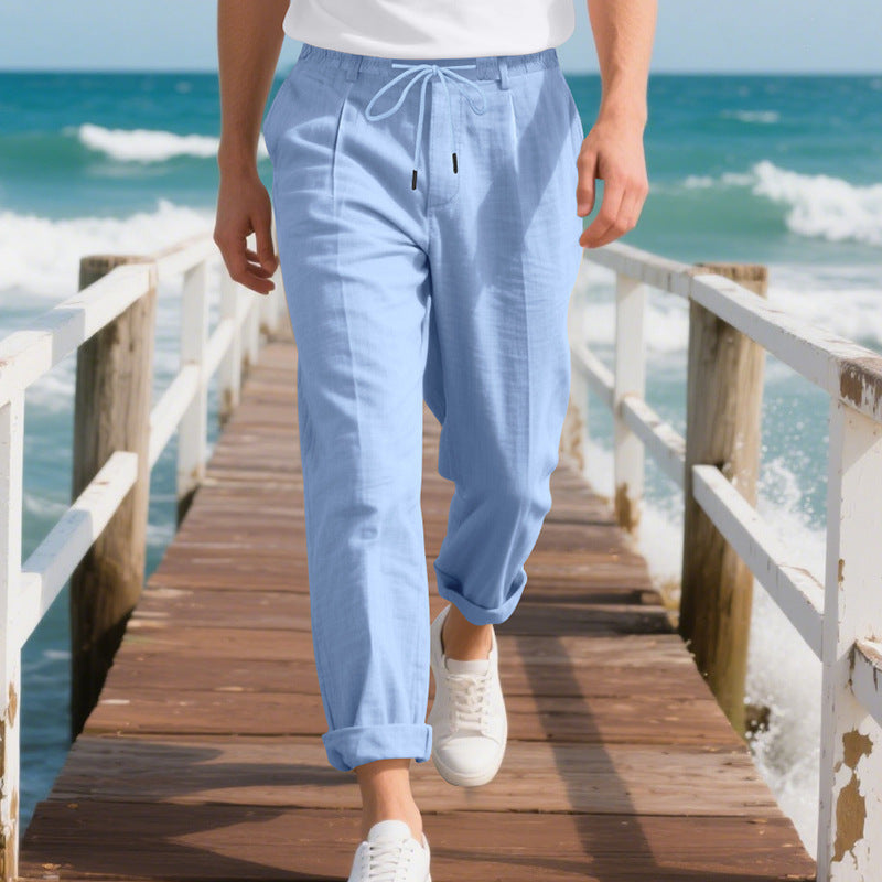 Casual beach pants for men with elastic waist and handy side pockets Lune London