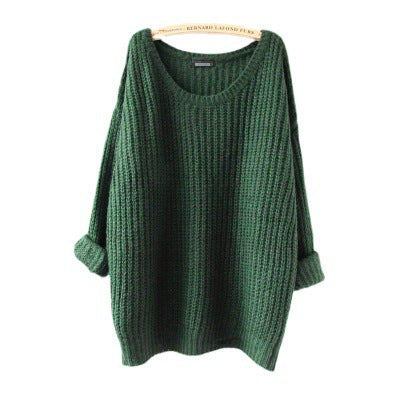 Chunky knit sweater for women with a relaxed fit and deep round neckline Lune London