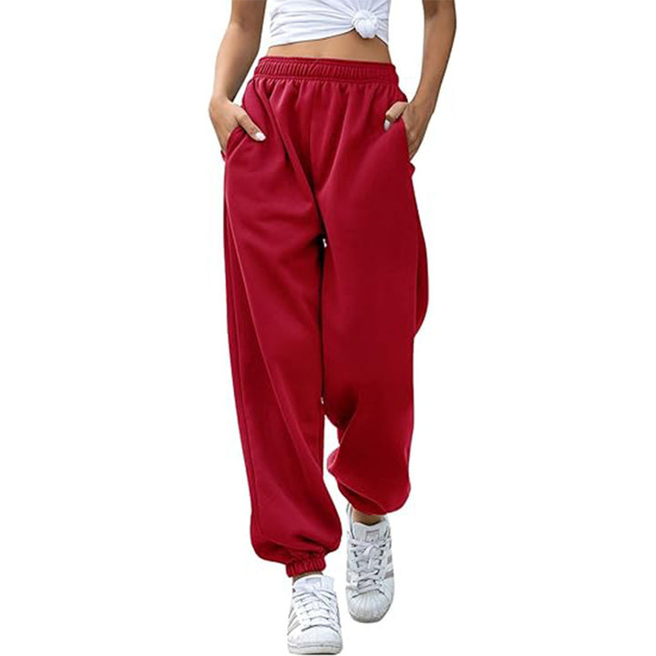 Casual pants for women with elastic waistband and side pockets Lune London