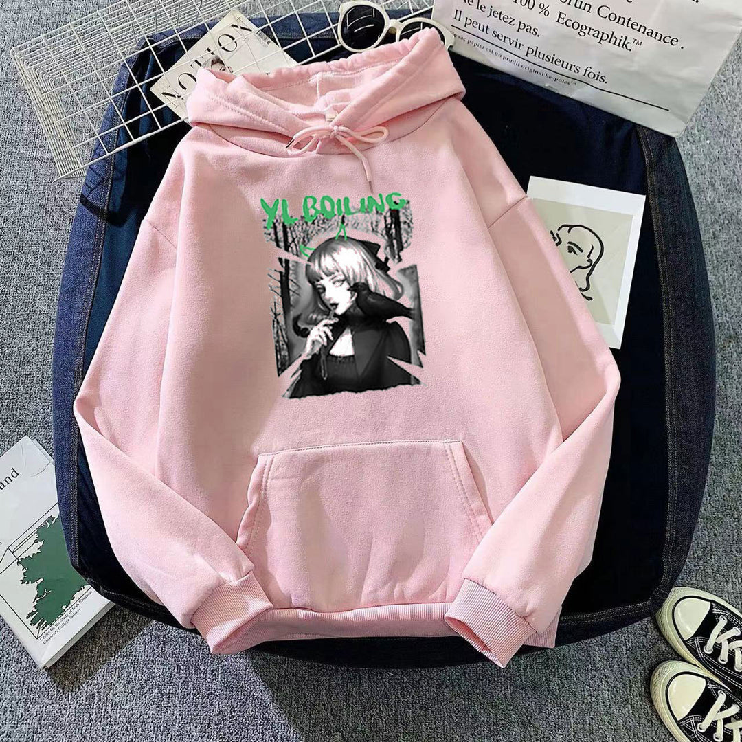 Women's hooded sweatshirt with avant-garde graphic design Chic & Stil