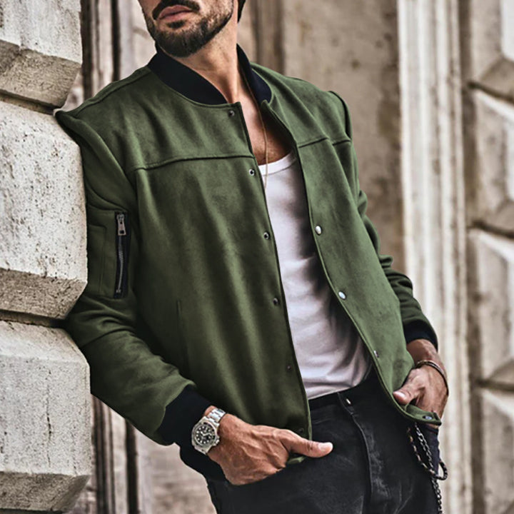 Modern bomber jacket for men in high-quality suede look Lune London
