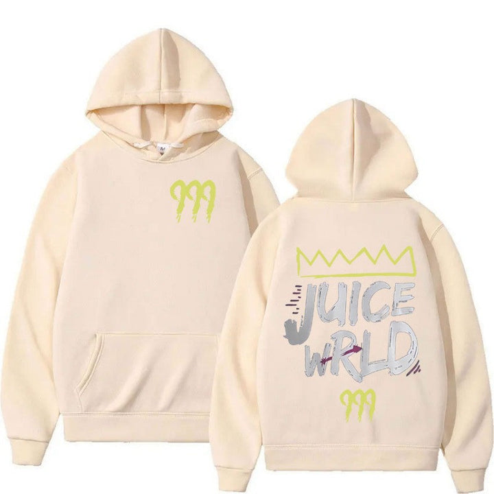 Women's hoodie with modern kangaroo pocket design and striking graphic print Chic & Stil