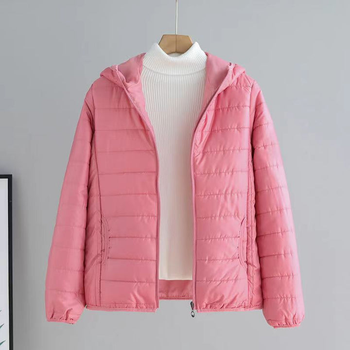 Ladies quilted transitional jacket with hood and modern cut Lune London