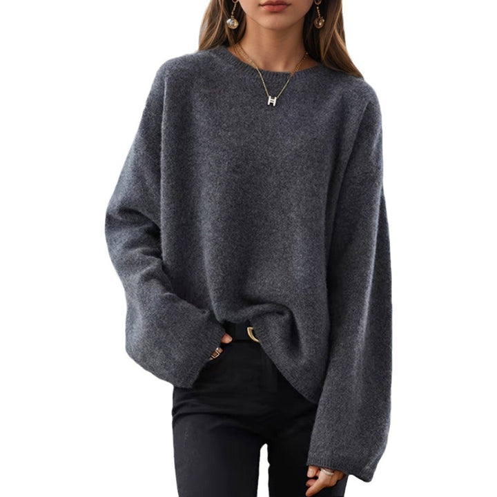 Ladies Comfortable Knit Sweater with Loose Fit and Wide Sleeves Lune London