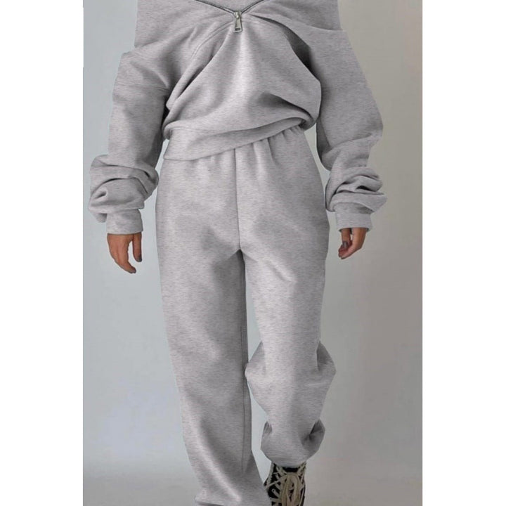 Casual zippered pullover for women with high collar Lune London