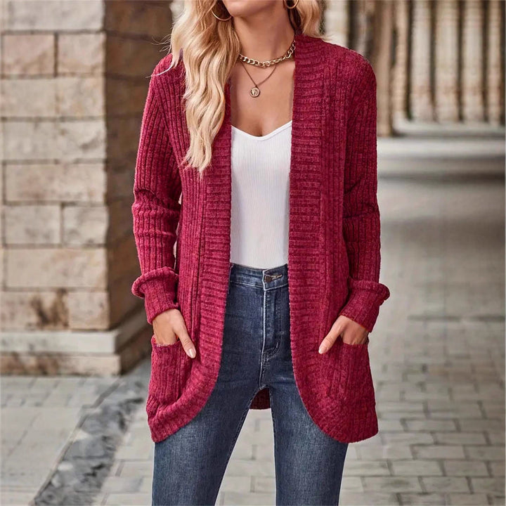 Women's knit jacket with structured design and practical pockets Lune London