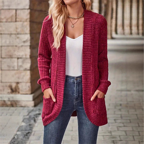 Women's knit jacket with structured design and practical pockets Lune London