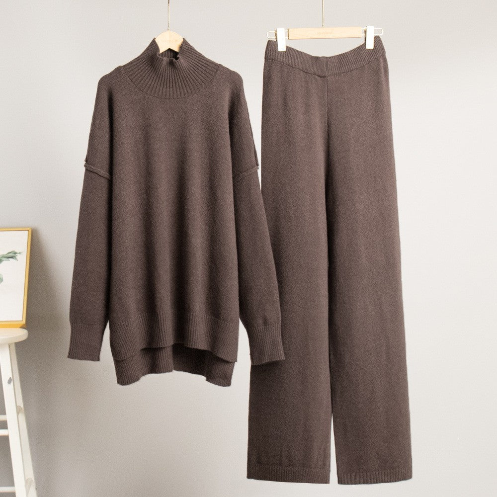 Women Comfortable Knit Set with Turtleneck Lune London