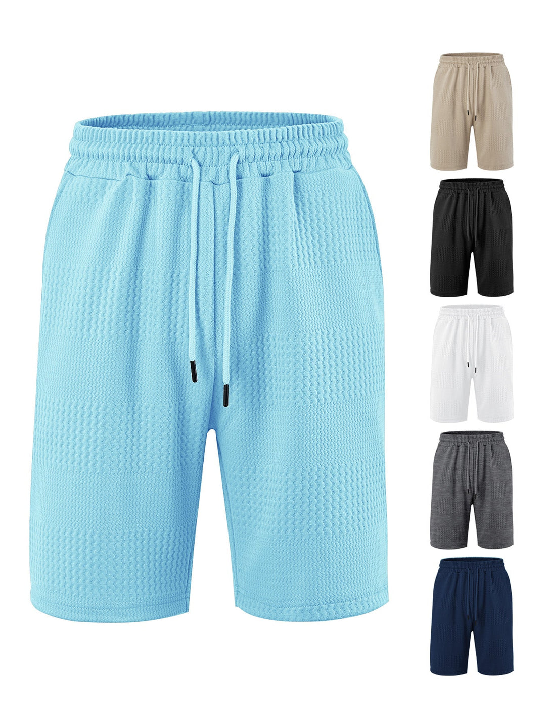 Men's Sporty Shorts with Innovative Texture and Elastic Waistband Lune London