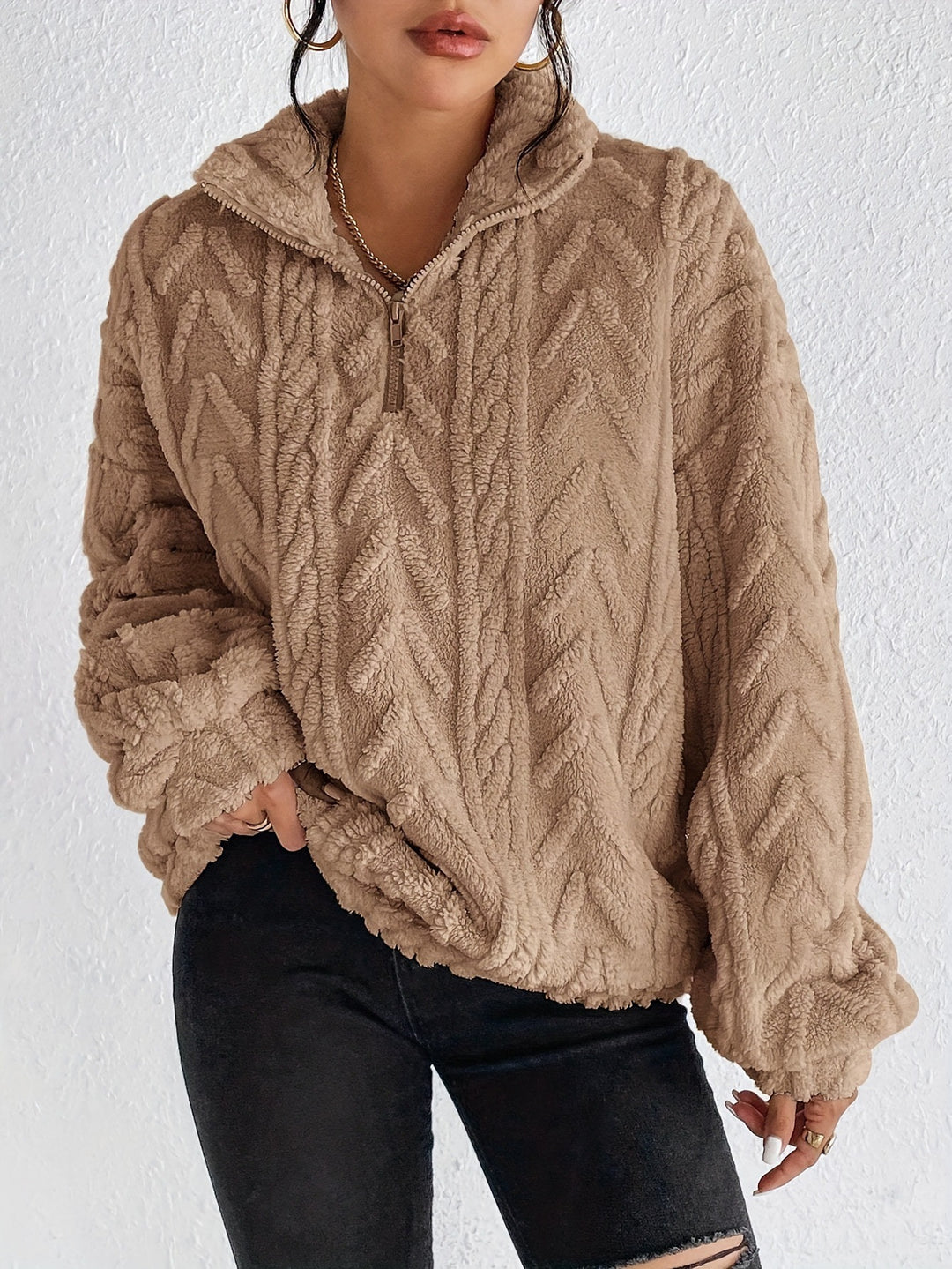 Oversized knitted polar fleece sweater Lune London