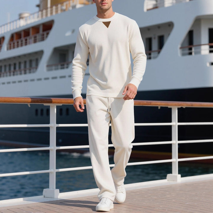 Men's long sleeve casual set with textured fabric and stylish accents Lune London