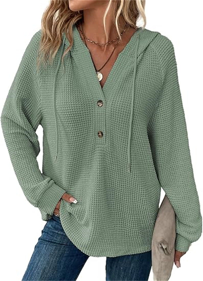 Ladies hooded sweatshirt in waffle texture Lune London