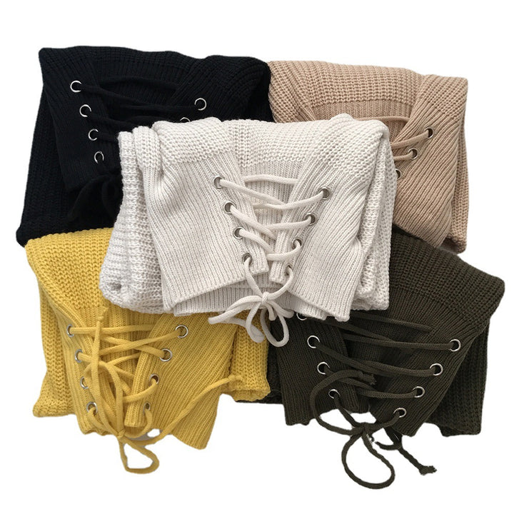 Casual knit sweater for women with lace-up details Lune London