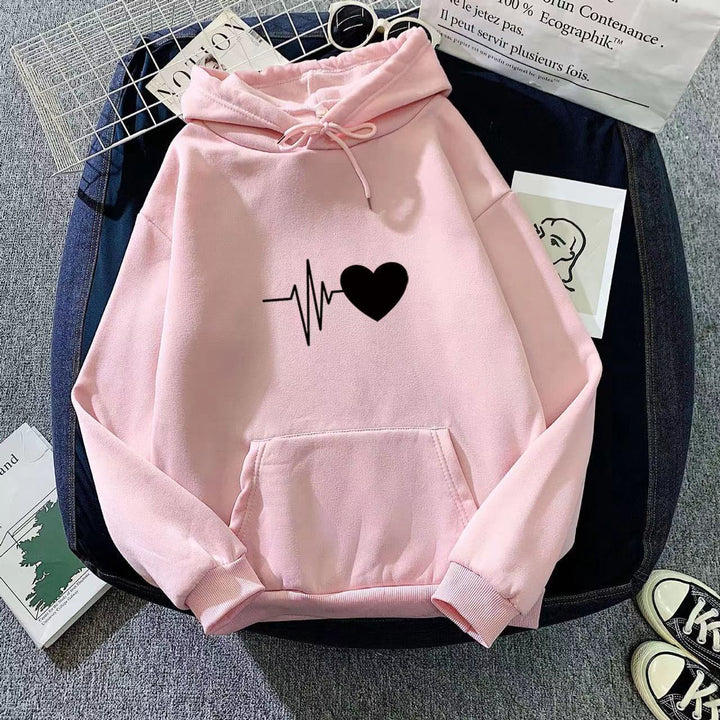 Women's hoodie with heartbeat motif Chic & Stil