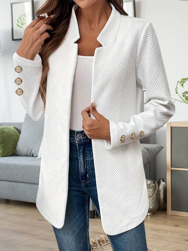 Modern blazer jacket for women with textured design and stylish button details Lune London