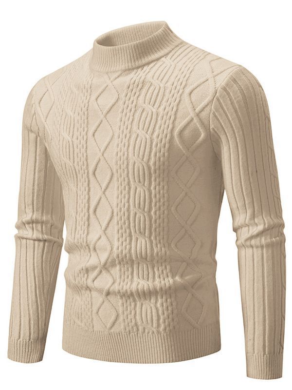 Men's turtleneck sweater with textured rib design Lune London