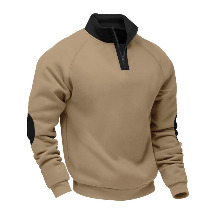 Sporty sweatshirt for men with high collar and practical zip details Lune London