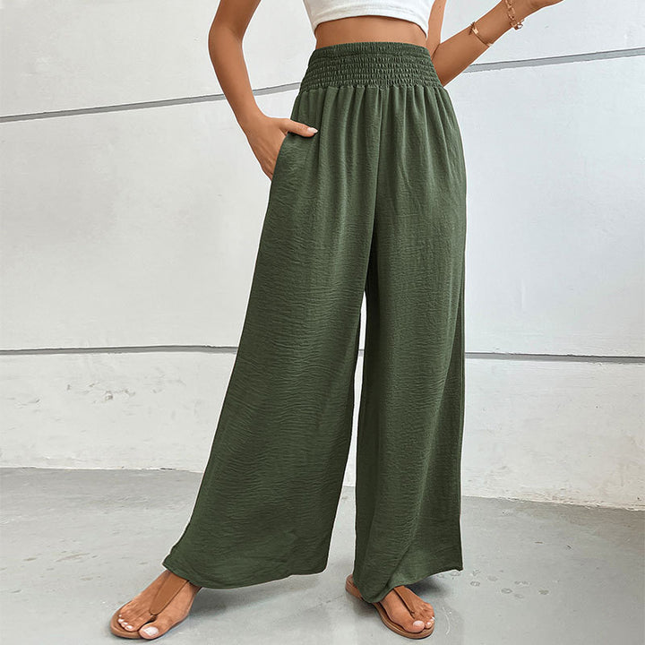 Wide summer pants for women with elastic waistband Lune London
