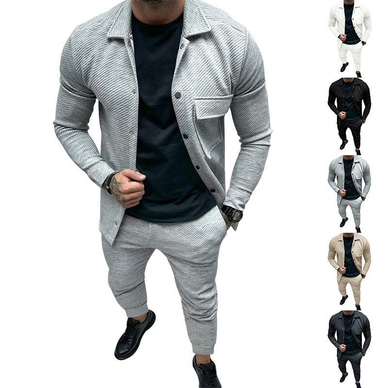 Trendy leisure suit for men with textured design Lune London