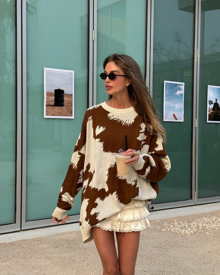 Oversized sweater for women with a creative color pattern Lune London