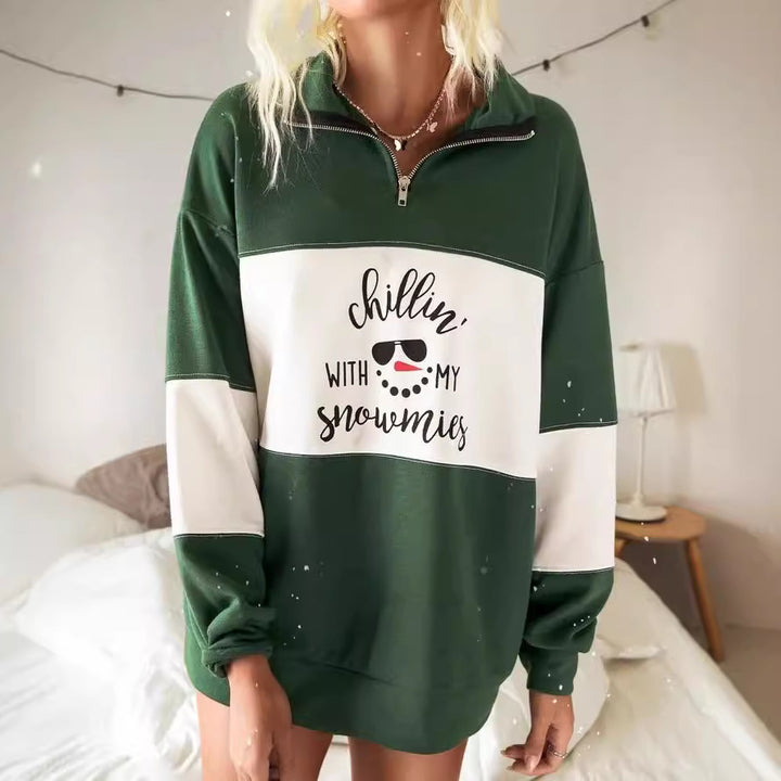 Women's sweatshirt with high collar and playful graphic print Lune London