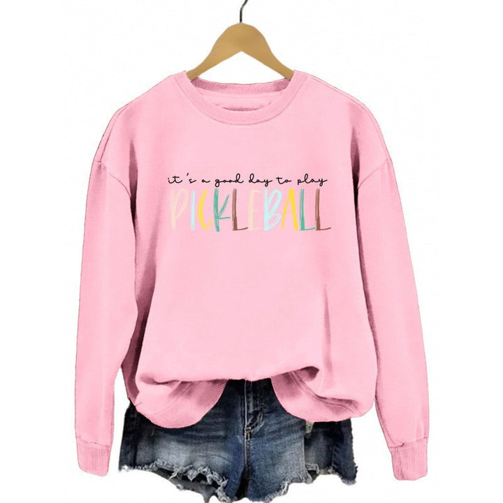 Women's casual sweatshirt with colorful pickleball print Lune London